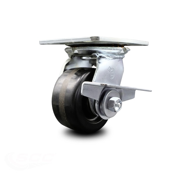 4 Inch Heavy Duty Phenolic Caster with Ball Bearing and Brake